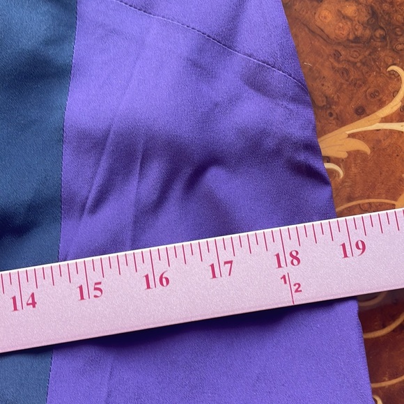 CUT25 silk sheath dress sz6 fully lined navy, teal & purple NWT Yigal AZROUEL - Picture 6 of 6